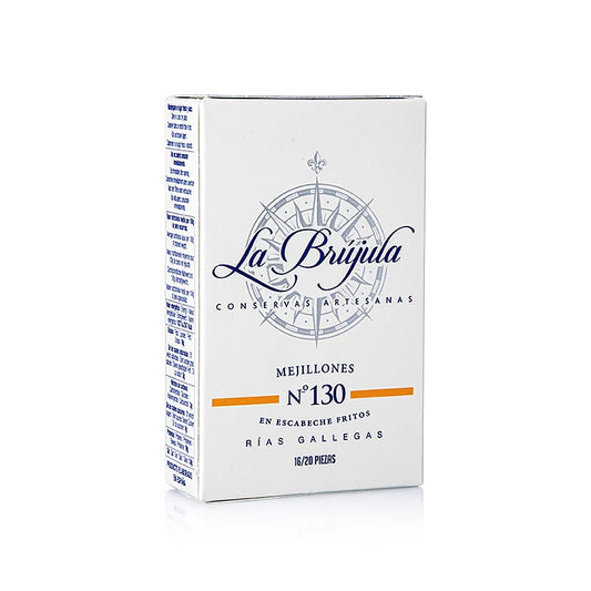 Cozze in salsa escabeche, 16-20 pezzi per barattolo, di La Brújula (LB130), 110 g