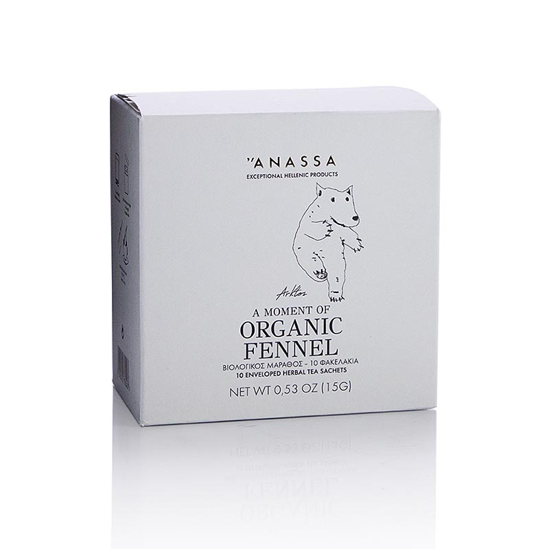 ANASSA Tè al finocchio (tè al finocchio), 10 bustine confezionate singolarmente, BIO, 15 g, 10 pz.