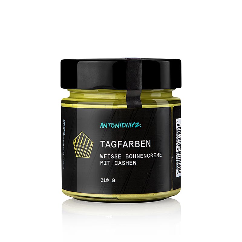 Heiko Antoniewicz - Tagfarben, crema di fagioli bianchi con anacardi, 210 g: Una deliziosa crema di fagioli bianchi con anacardi, ideale come salsa, sul pane o come ingrediente di molti piatti, in una pratica confezione da 210 g, perfetta per i viaggi o come regalo.