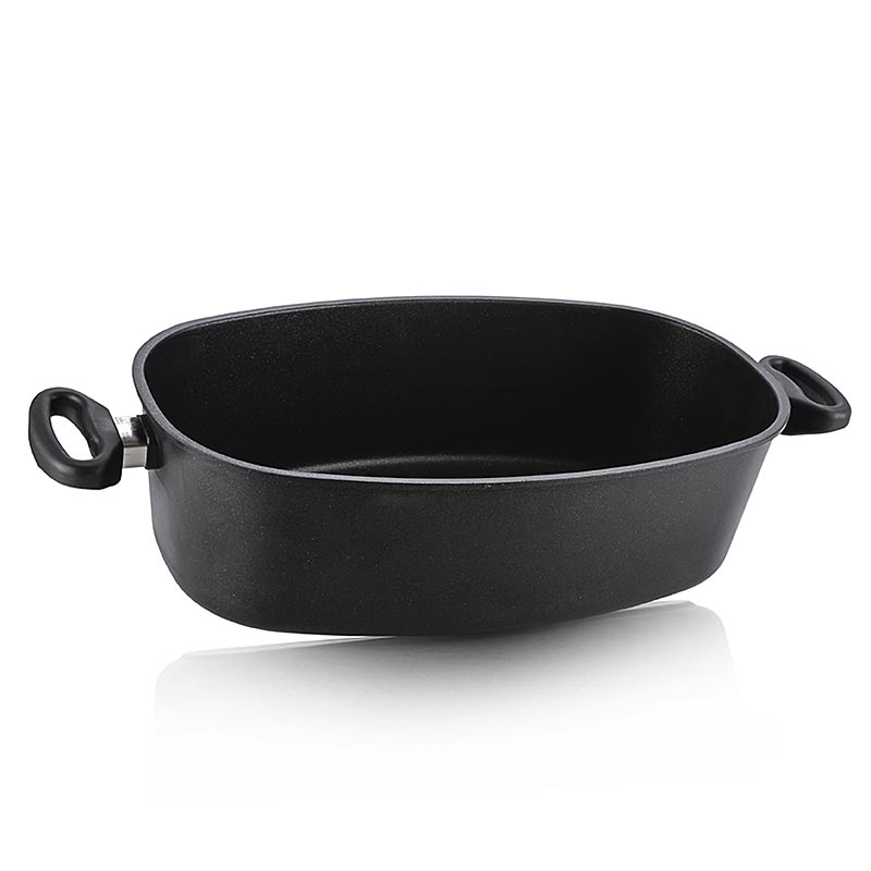 AMT Gastroguss teglia jumbo con manici laterali, induzione, 40x24x12cm, ghisa resistente, perfetta per porzioni abbondanti
