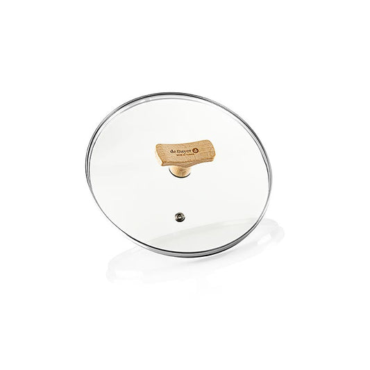 Coperchio in vetro con manico in faggio di deBUYER, Ø 20 cm, adatto per un uso versatile