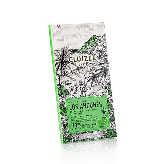 Tavoletta di cioccolato da piantagione certificata biologica Los Ancones 73% Fondente, Michel Cluizel, 70 g - Cioccolato fondente pregiato da agricoltura biologica dal sapore intenso