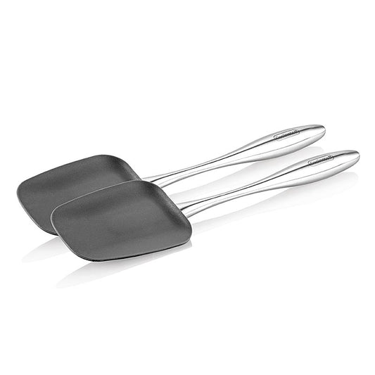 Cucchiaio da cucina in silicone, acciaio inox, 2 pz, Coolinato, 1 pz - Set di 2 pezzi in acciaio inox resistente con estremità in silicone termoresistente, manici ergonomici e lavabili in lavastoviglie per la cucina by Coolinato