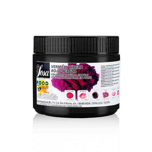 Colorante alimentare naturale Sosa rosso ciliegia, in polvere tutto solubile (38629), 300 g