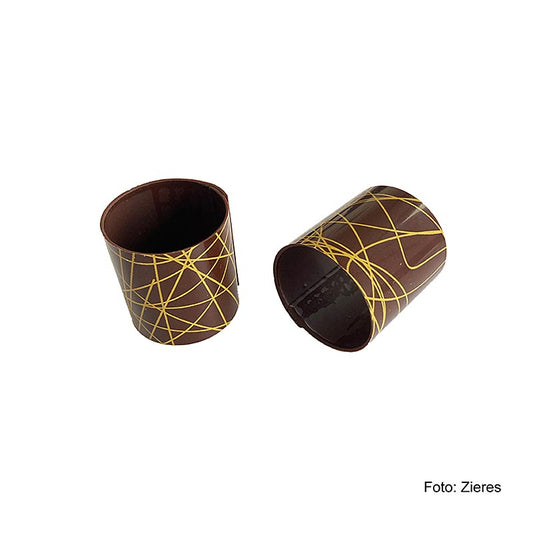 Cannelloni di cioccolato (3,5 cm-Ø 3,5 cm) scuri con linee gialle, 215 g, 35 pz.