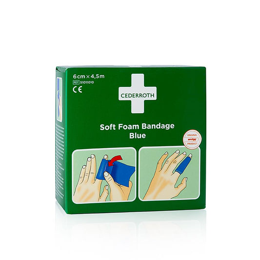 Medicazione in schiuma morbida blu, 6x40cm (51011010) Cederroth, 10 pezzi - Materiali di alta qualità per la cura e la medicazione medica per uso professionale e per il primo soccorso Scopri i prodotti Cederroth per una cura ottimale delle ferite