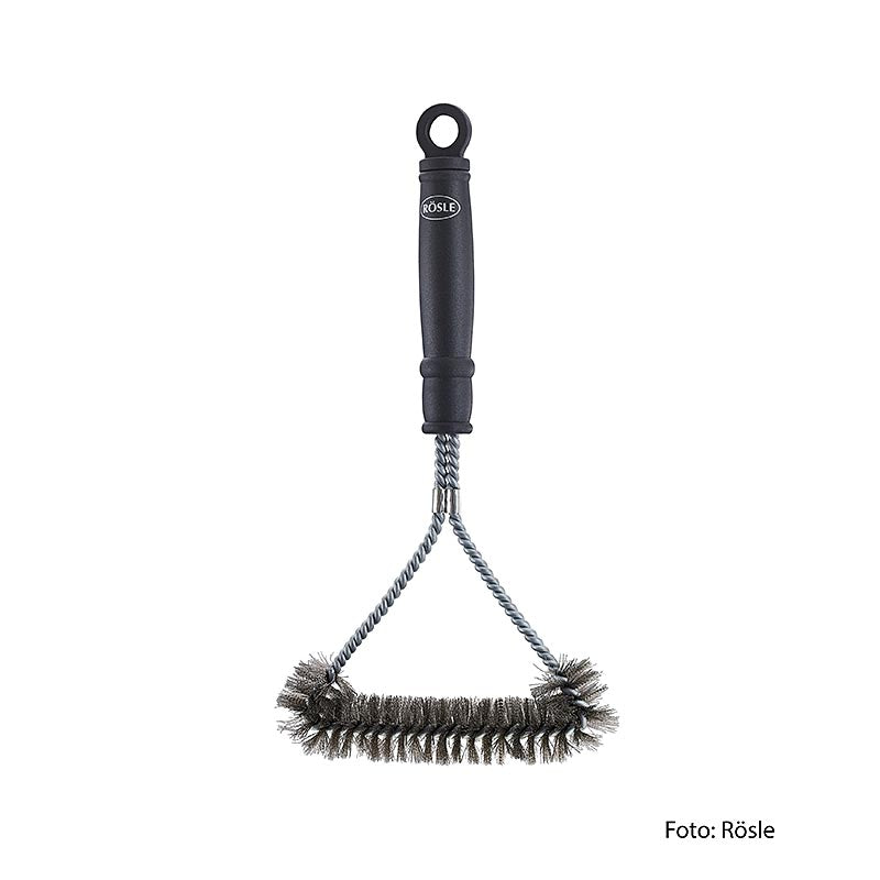 Rösle spazzola per la pulizia della griglia, 30cm (25234), 1 pz - Le robuste setole in ottone rimuovono senza fatica il cibo bruciato e il grasso dalla griglia Manico ergonomico e resistente al calore per una pulizia facile e igienica, lavabile in lavastoviglie