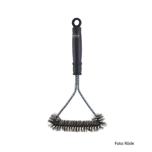 Rösle spazzola per la pulizia della griglia, 30cm (25234), 1 pz - Le robuste setole in ottone rimuovono senza fatica il cibo bruciato e il grasso dalla griglia Manico ergonomico e resistente al calore per una pulizia facile e igienica, lavabile in lavastoviglie