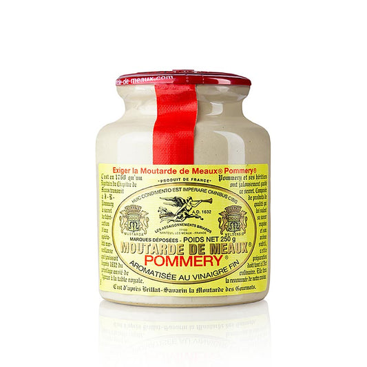 Senape Moutarde de Meaux® Pommery® grossolana e piccante in un classico barattolo di terracotta da 480 ml