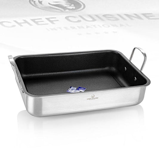 Teglia rettangolare per arrosti, "Rivestimento a pettine di miele", acciaio inox, Chef Cuisine, 1 pz.