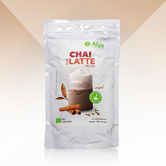 AIYA Professionals - Chai for Latte, miscela di tè alle spezie, biologica, 1 kg