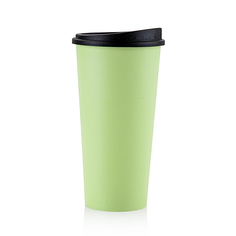 Tazza da caffè riutilizzabile "ToGo", 400 ml, verde con coperchio, 90 pezzi.