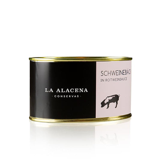 Guance di maiale in salsa di vino rosso de La Alacena, preparate a mano secondo una ricetta tradizionale