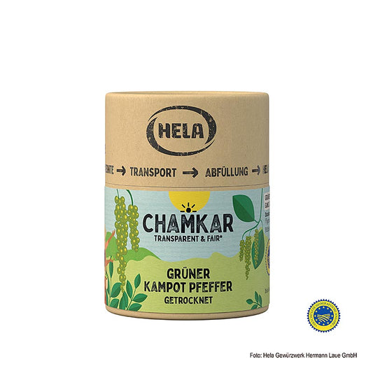 HELA Chamkar - Pepe verde di Kampot, essiccato, intero, IGP, 25 g