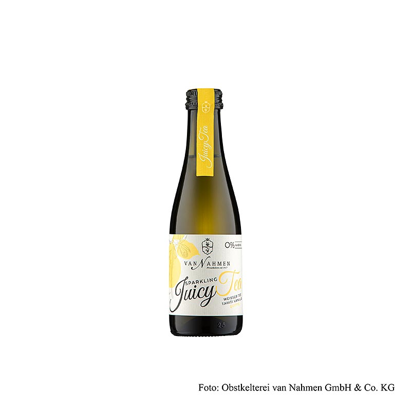 Tè bianco frizzante Juicy Tea - Tahiti vaniglia e mela cotogna, van Nahmen, biologico, 200 ml