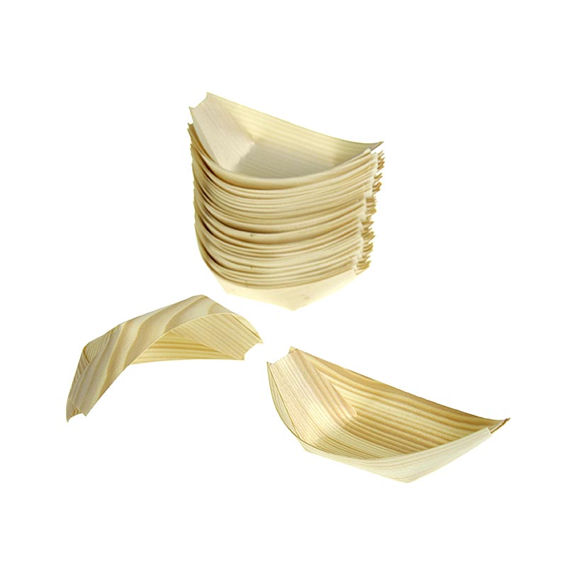 Barchette in legno, 6,5 cm, resistenti al calore fino a 180°C, 50 pezzi, per servire snack e accessori creativi per la cucina
