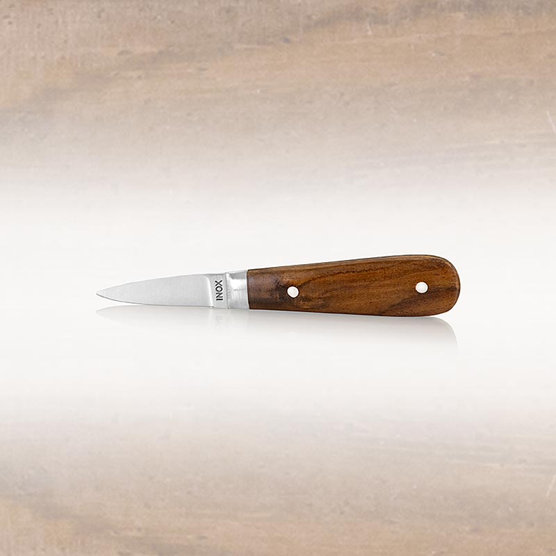 Coltello per ostriche, manico in legno, lama larga, 6 cm, 1 pz.