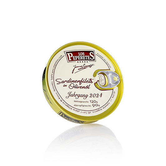 Filetti di sardine vintage 2024, in olio d'oliva, Los Peperetes, 120 g