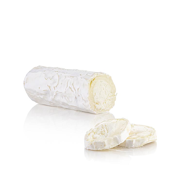 Piccolo rotolo di capra, con muffa fine Cremoso, dalla consistenza delicata e dal sottile sapore di capra Buchette de Chevre, formaggio morbido a base di latte di capra, Vieux Porche, 200 g