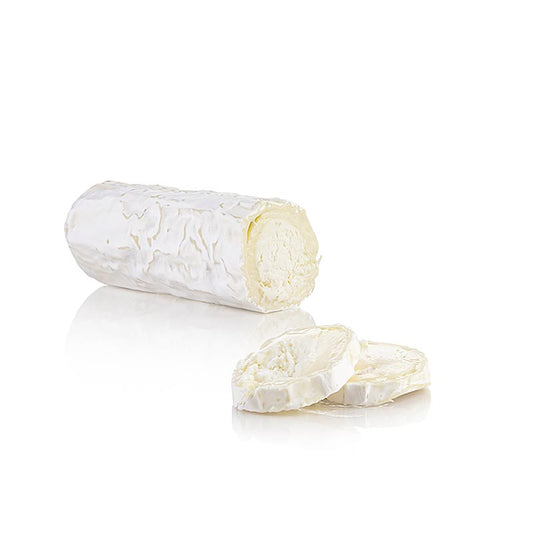 Piccolo rotolo di capra, con muffa fine Cremoso, dalla consistenza delicata e dal sottile sapore di capra Buchette de Chevre, formaggio morbido a base di latte di capra, Vieux Porche, 200 g