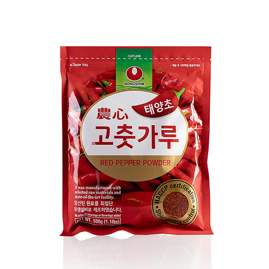 Peperoncino in polvere, grossolano, per es. Kim Chee (KimChi), Nongshim (Gochugaru), 500 g