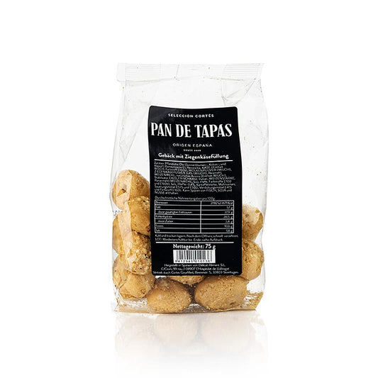 Kleine Ziegenkäsegebäckstücke in 75 g Verpackung mit cremiger Käsefüllung und knuspriger Kruste