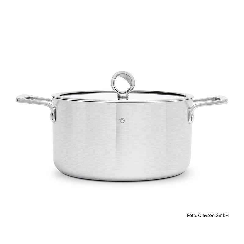Casseruola con anima in rame Olavson, con coperchio, 24 cm, 5,5 l, per tutti i tipi di piano cottura, 1 pz - Casseruola con anima in rame di alta qualità da 24 cm con coperchio, adatta a tutti i tipi di piano cottura, capacità 5,5 litri