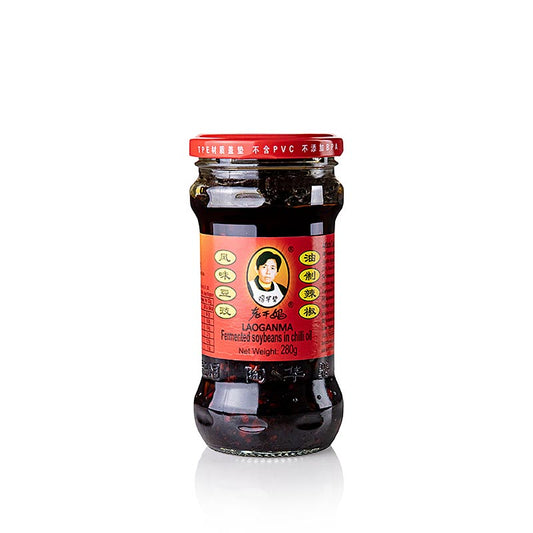 Olio al peperoncino con semi di soia fermentati, Lao Gan Ma, 280 g