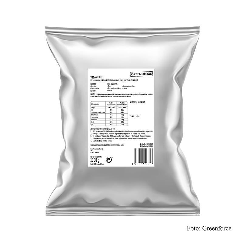 Miscela Greenforce per uova vegane, a base di ceci, halal, 1 kg
