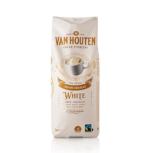 Van Houten Cioccolato bianco macinato, cioccolato in polvere da bere, 1 kg