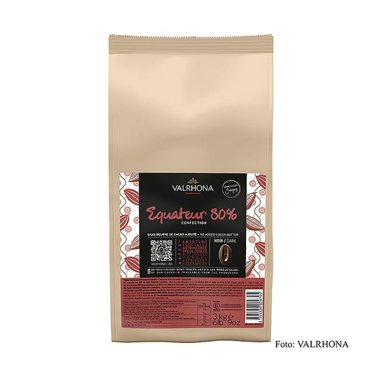 Cioccolato Valrhona Compoz - Base di cacao Equador 80%, Callets, 3 kg