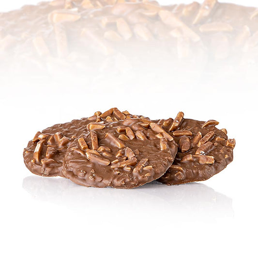 Wafer di farro Blattert Mühle con scaglie di mandorle in cioccolato al latte, 150 g