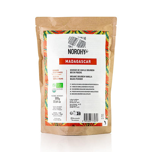 Norohy - Polvere di baccelli di vaniglia del Madagascar, BIO, 500 g
